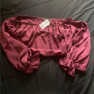 Off shoulder Fabrik Crop Top